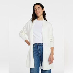 Time and Tru Creamy White Soft Open-Front Long Cardigan